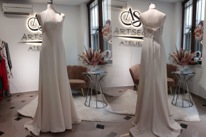 Fustan Ivory Grace Evening Dress nga Atelie ARTSEG, fustan elegant, fust...